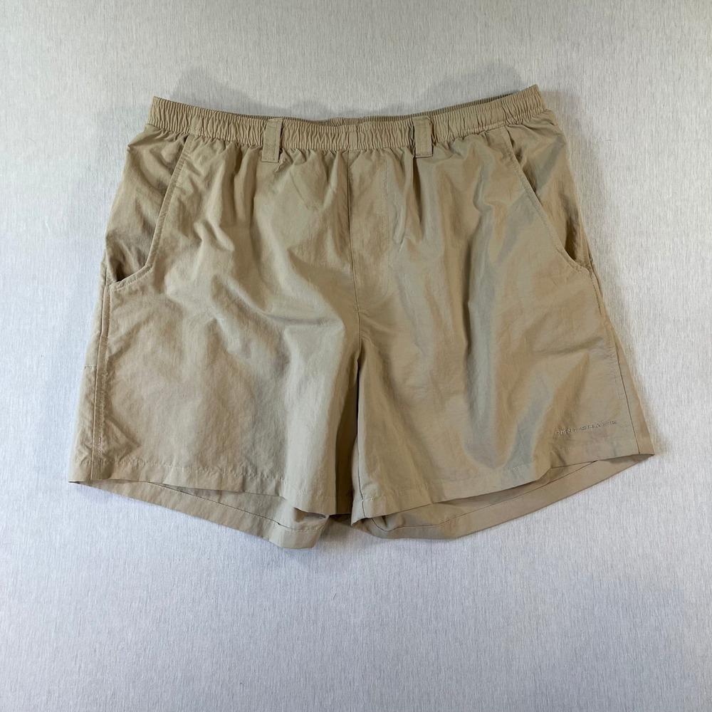 Columbia PFG Palmerston Peak Shorts Mens L Tan Khaki Fishing Omni-Shade FM4009